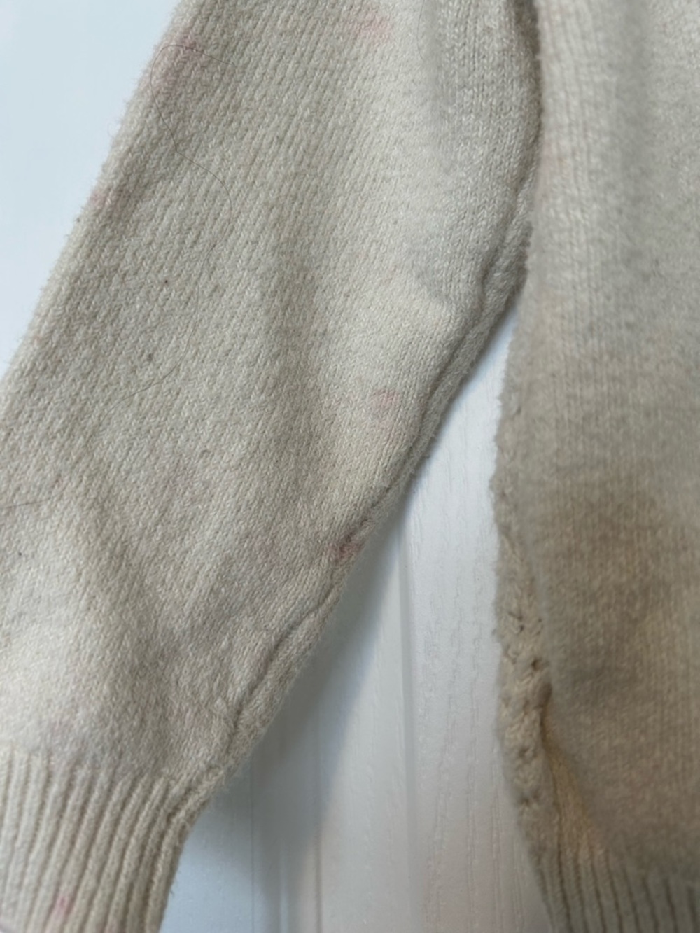 Cream Knit Ruffle Shoulder Sweater - Picture 5 of 5